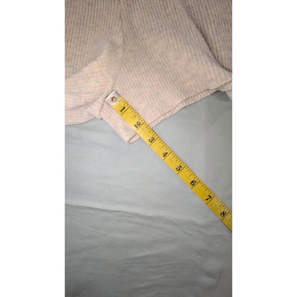 Forever 21 Beige Ribbed Long Sleeve Wrap Romper - Picture 6 of 7